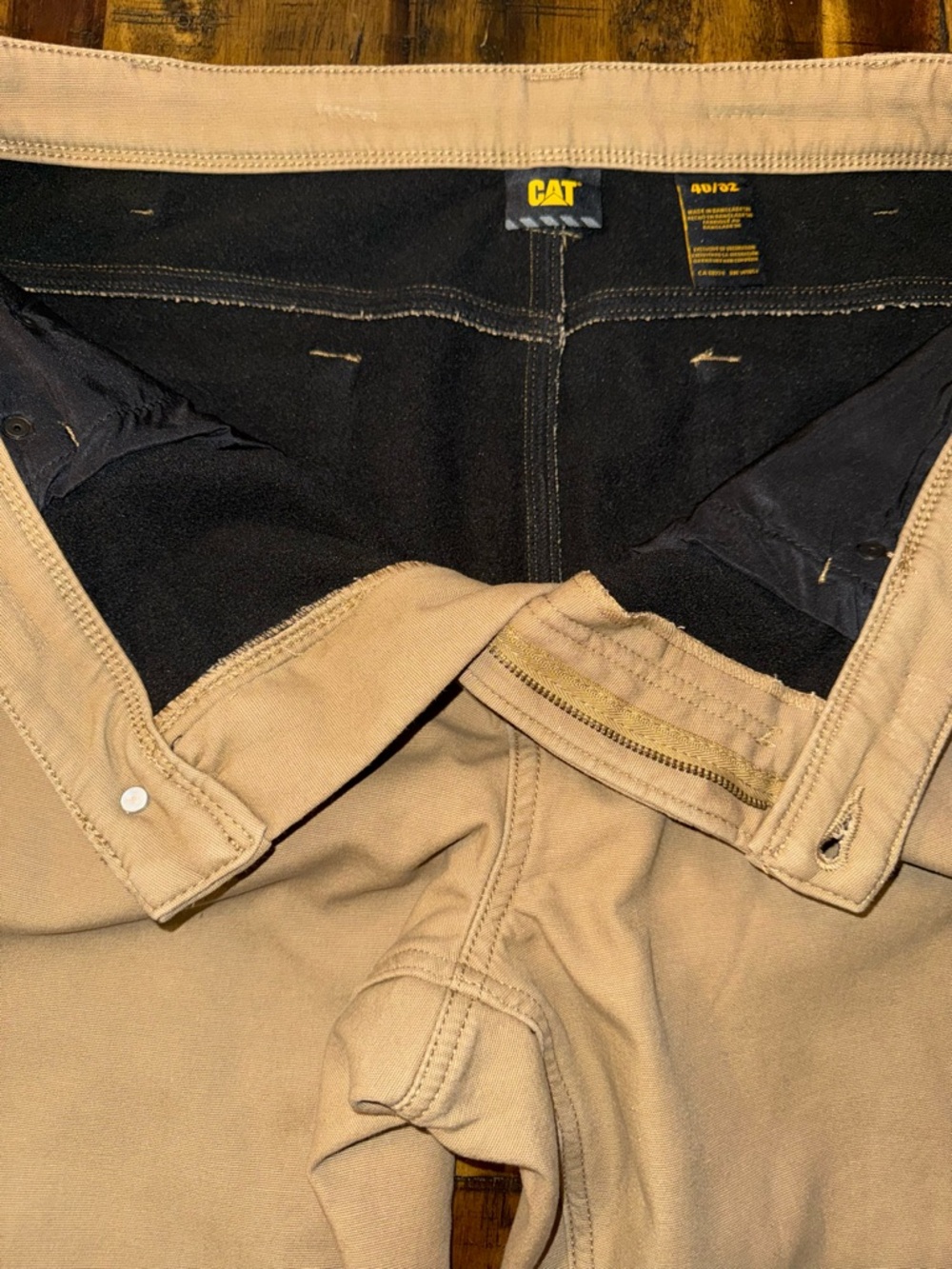 🍒 Men's CAT fleece lined pants. Durable, warm. sz 40x32 caterpillar thick NWOT